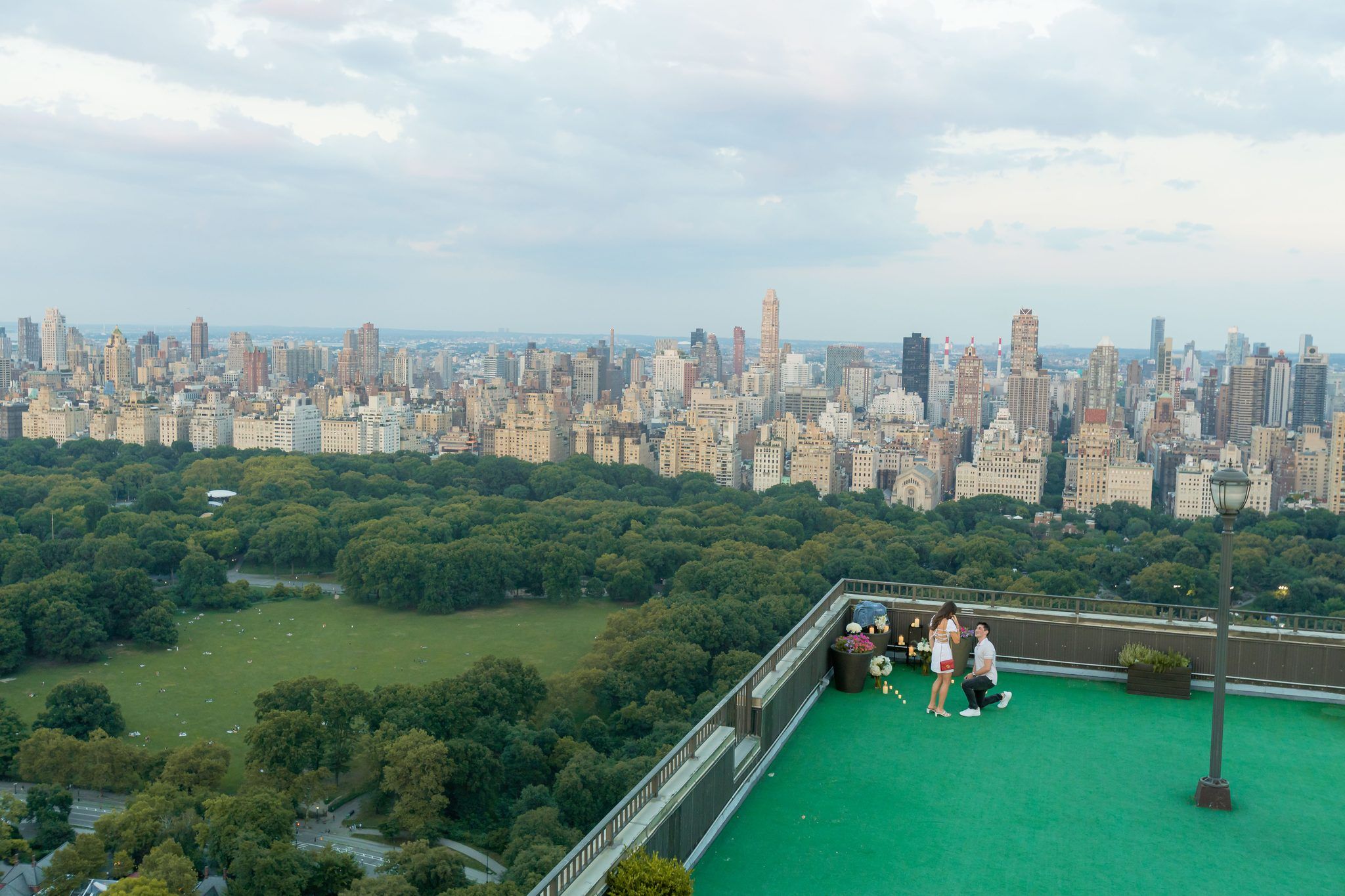 Aerial view over Central Park